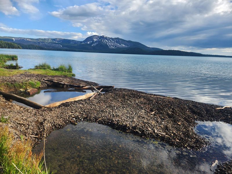 Natural hot springs along the shore