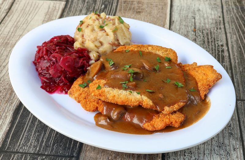 Authentic German dishes that anchor the menu