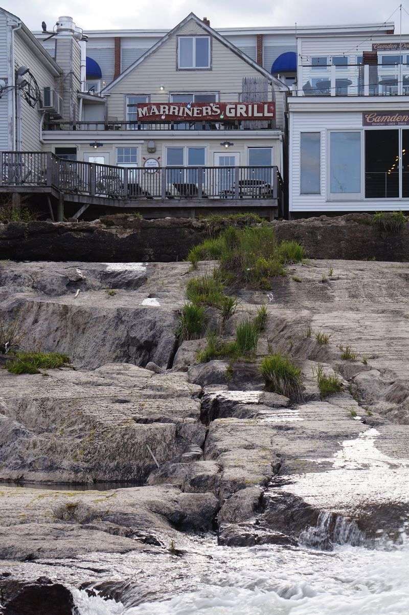 Waterfront Maine shrimp roll at Camden Deli