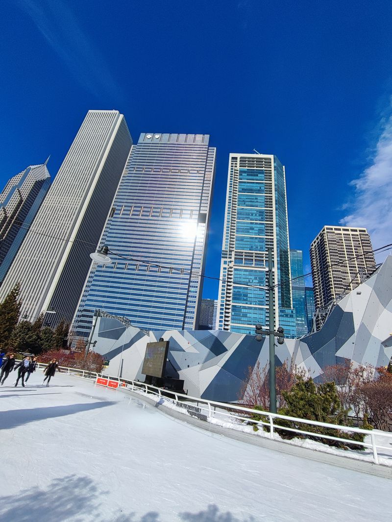 Skating with skyline views