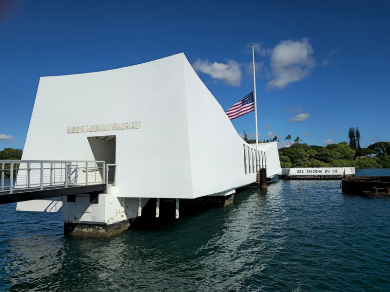 Pearl Harbor reflections at the USS Arizona Memorial