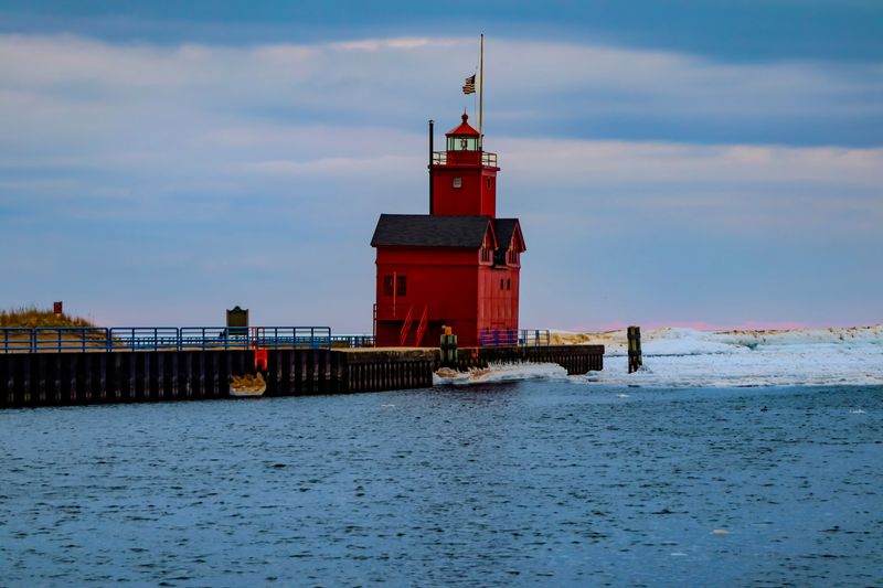 Big Red Lighthouse Views Create Iconic Photo Moments