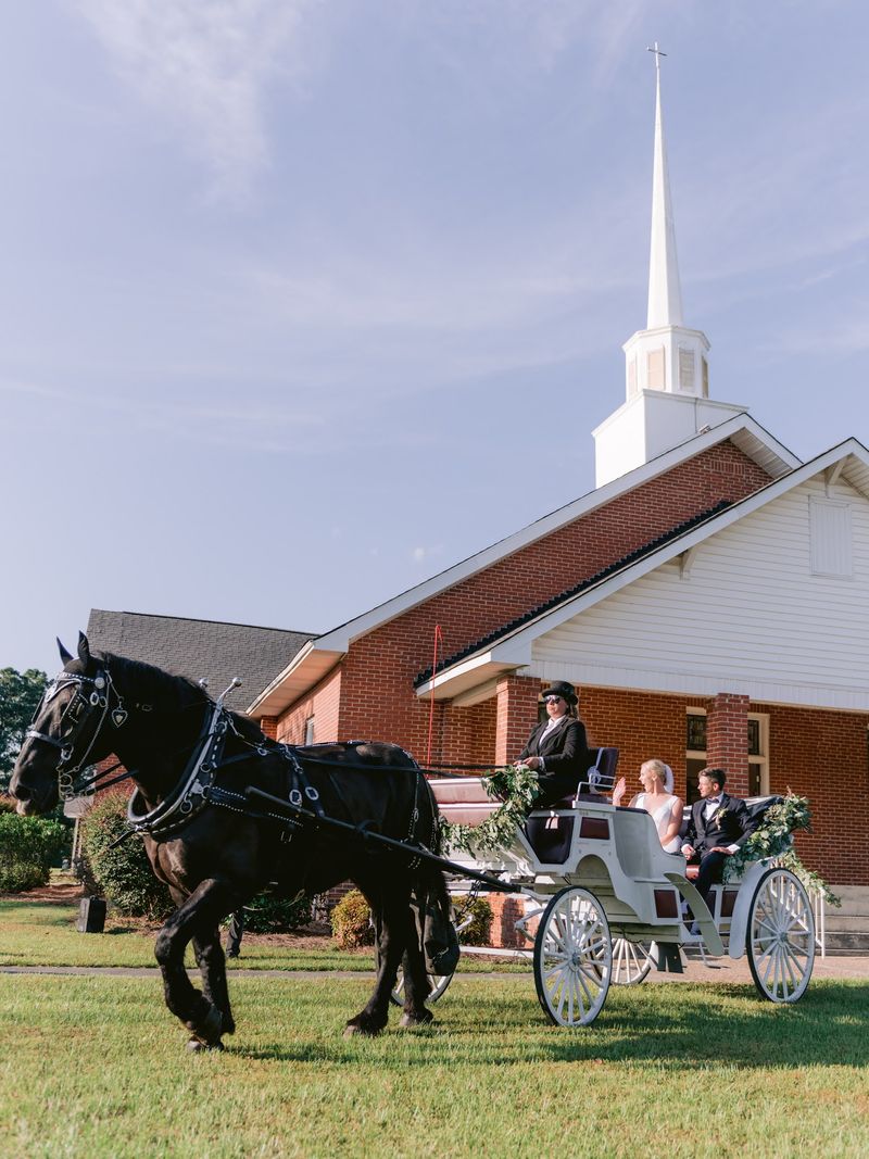Horse-Drawn Buggies on Scenic Country Roads