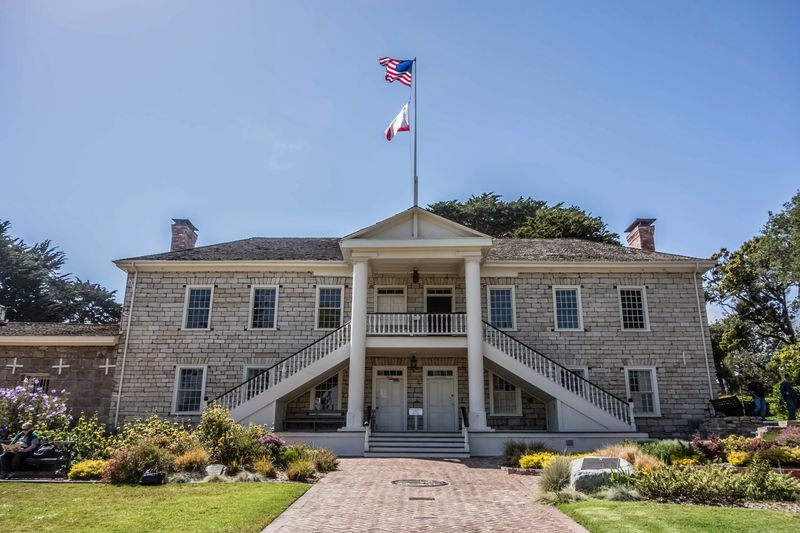 The Historic District's Architecture Under Street Lamps