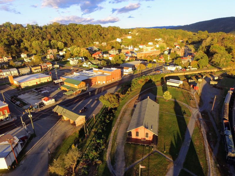 Mountain Town Tucked Between Ridges
