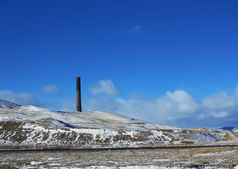 The Towering Washoe Stack and Smelter Ruins