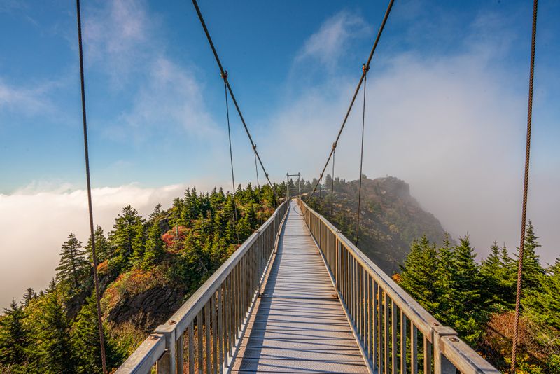 Grandfather Mountain and its sky bridge