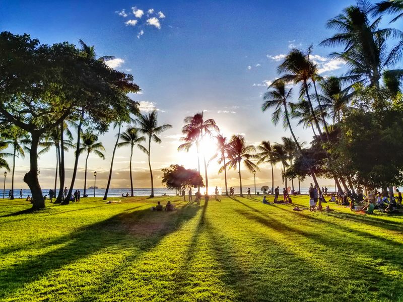 Kapiolani Park shade and seaside breathing room