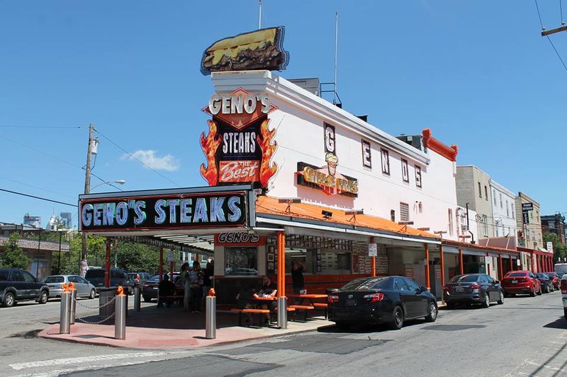 Philly Cheesesteaks from Pat's and Geno's