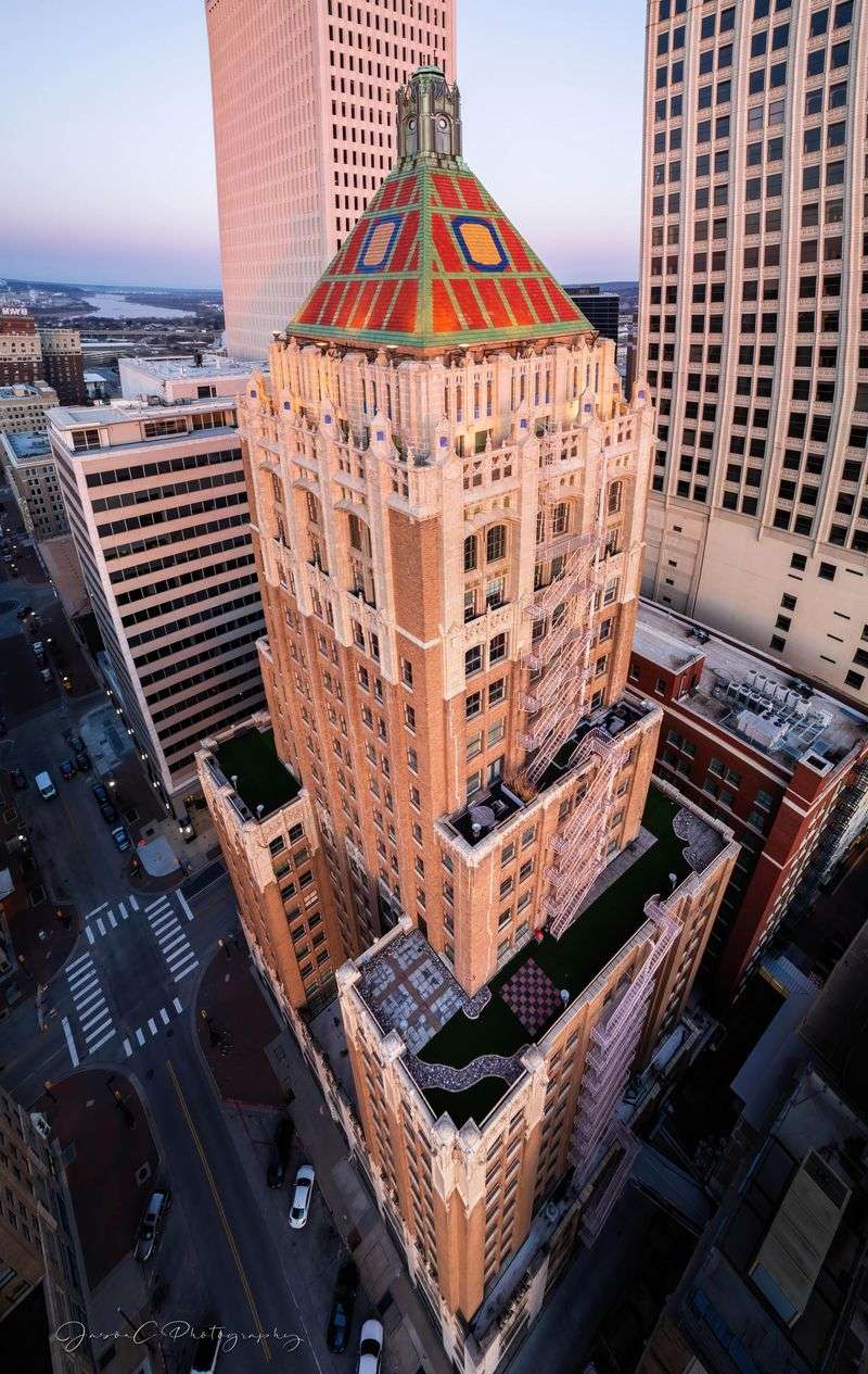 Philtower Building, a vertical poem in brick and terra cotta