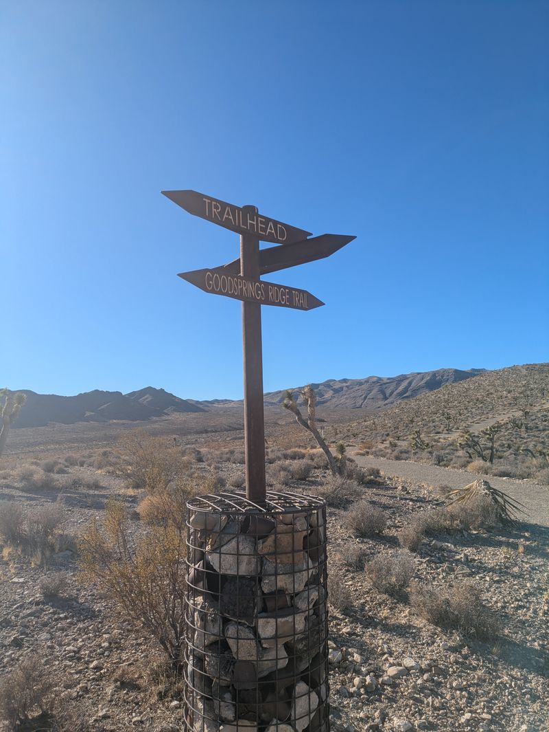 Trailheads and desert textures on the Goodsprings loop