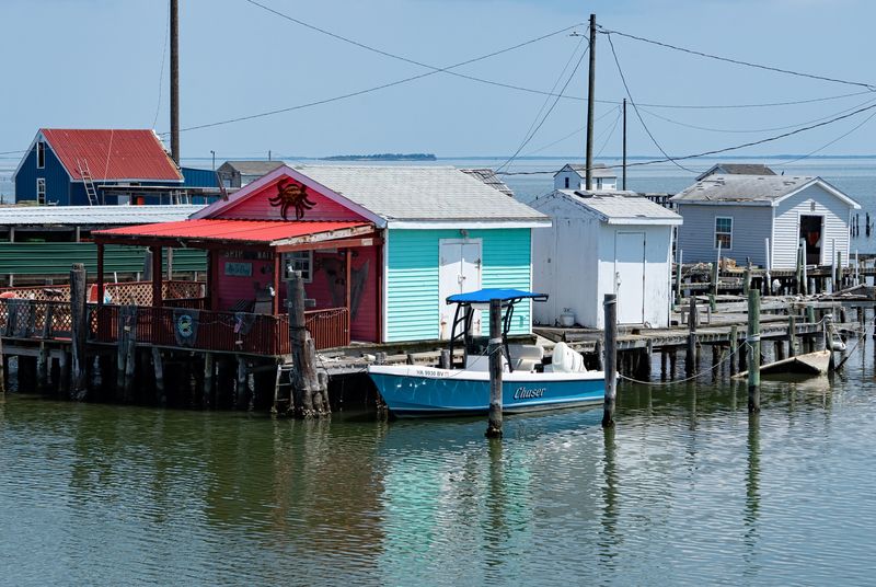 Tangier Island Ferry Route and Village