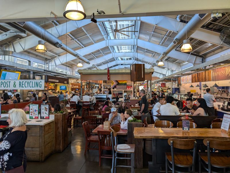 Oxbow Public Market browsing and cozy seating by the river