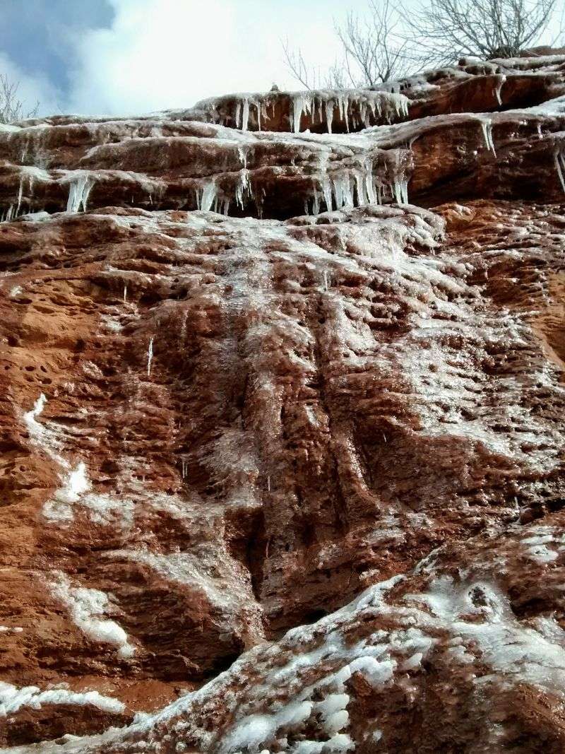 Snow And Red Rock In One Frame
