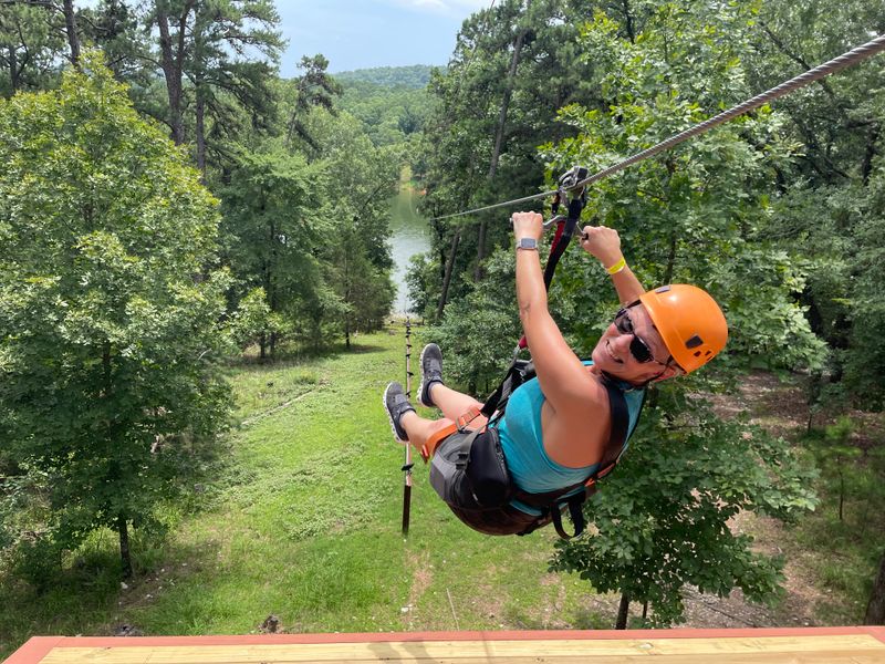 Zip Lining Through Beavers Bend