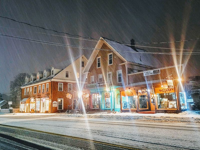 A New England Village Wrapped in Winter Calm