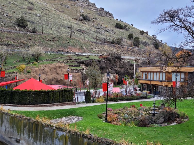 Soaking at the State Hot Pools