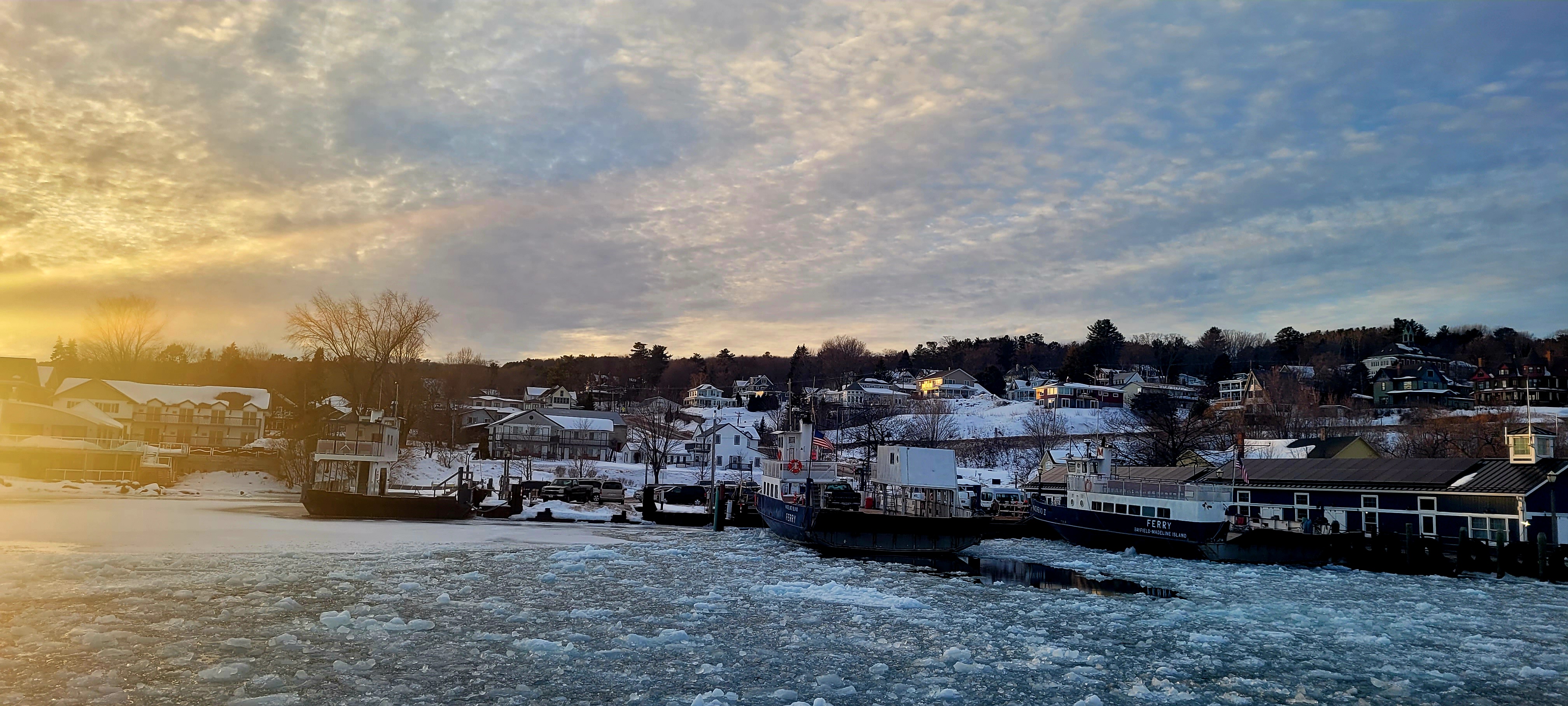 A Quiet Lakeshore Town Wrapped in Wisconsin Winter Calm