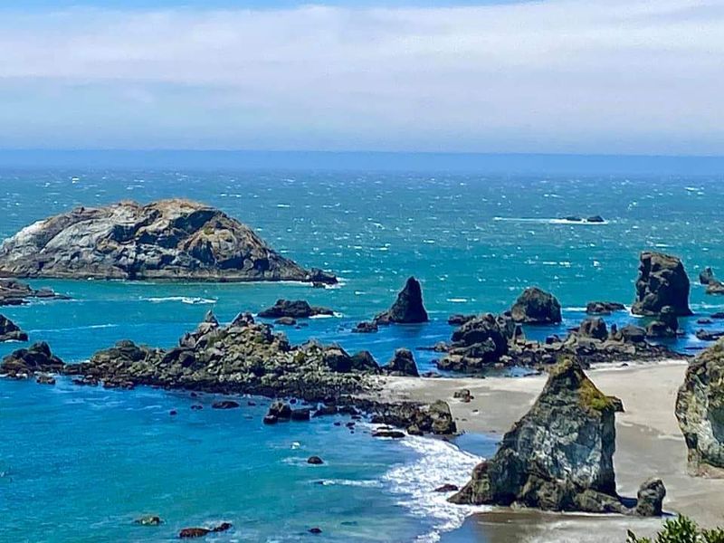 Iconic Sea Stacks at Face Rock State Scenic Viewpoint