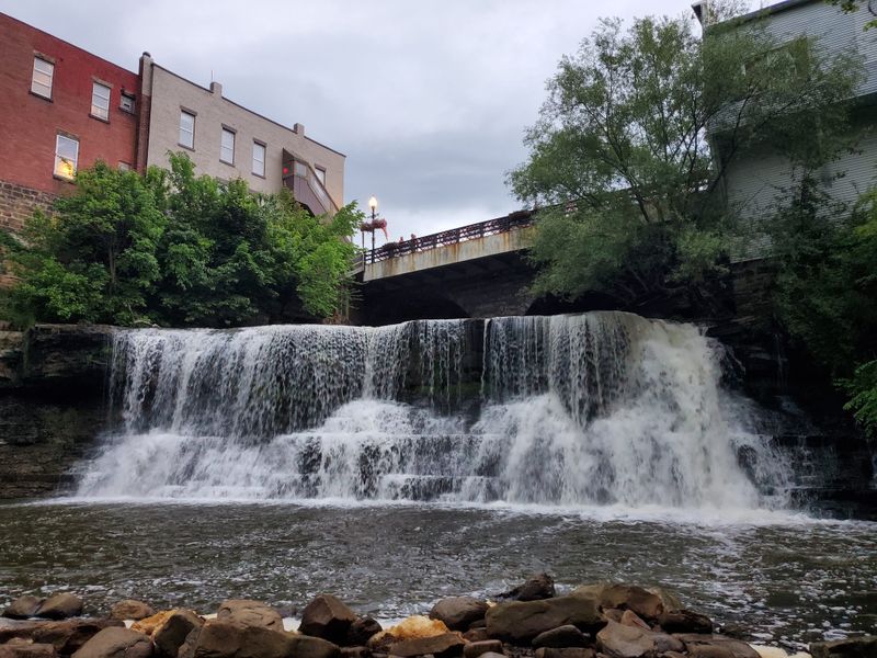 A Waterfall In The Middle Of Town