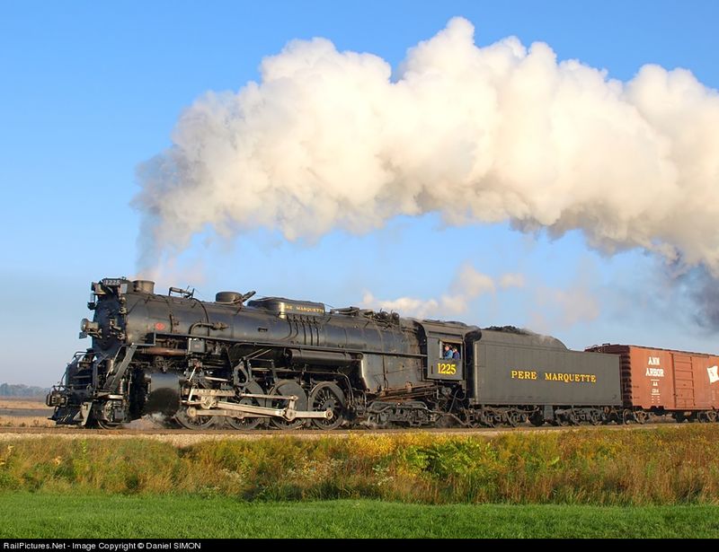 Pere Marquette 1225 Steam Locomotive, Owosso
