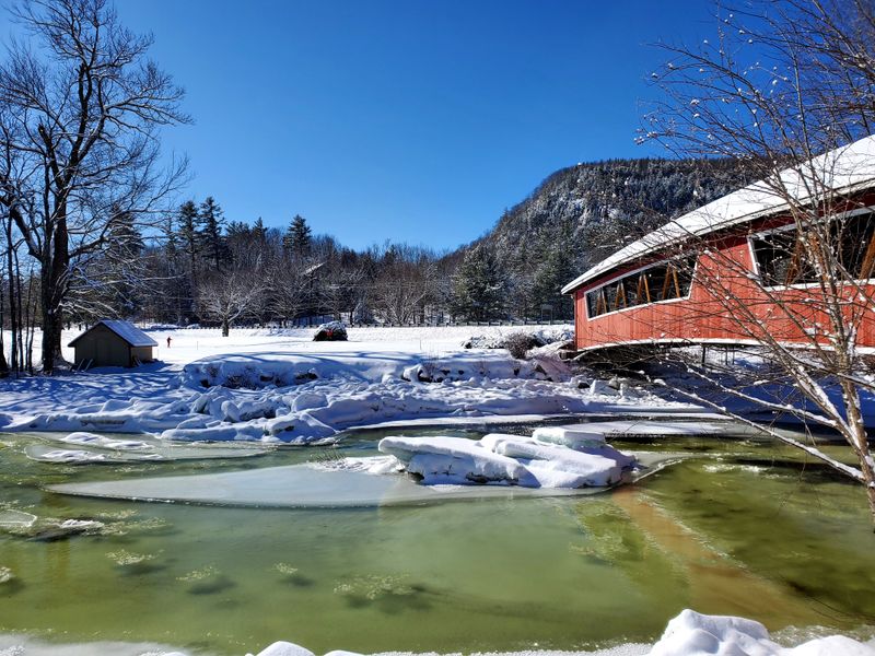 Jackson Covered Bridge Snowfall Welcome