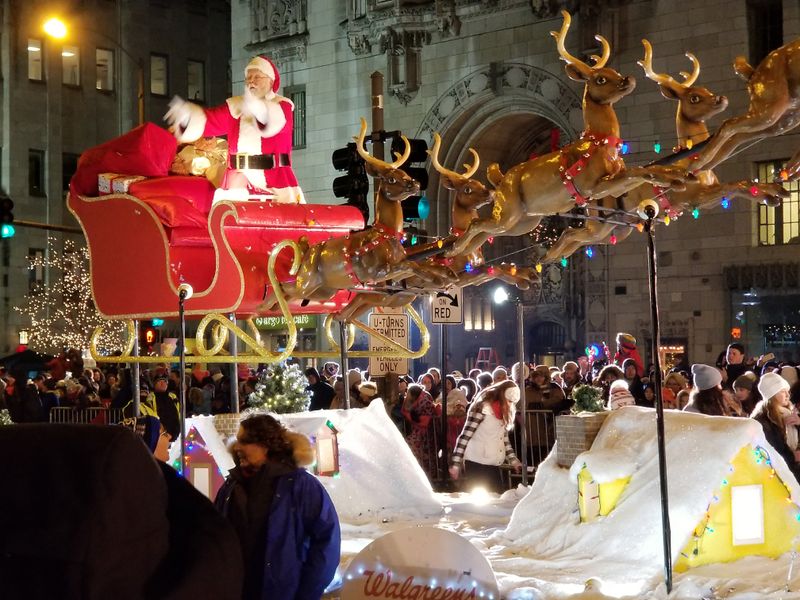 Parade of lights on the avenue