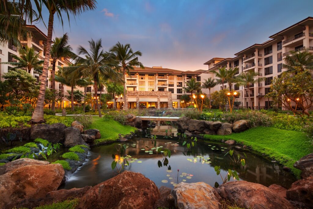 Westin Nanea Ocean Villas on Maui, seen at dusk. Photo c. Westin Resorts