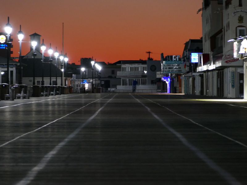 Nighttime On The Boardwalk After Closure