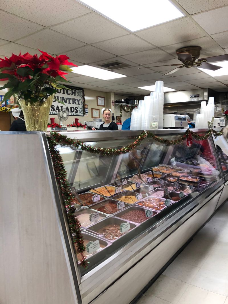 Deli Counter Loaded with Fresh Salads and Lunch Meats