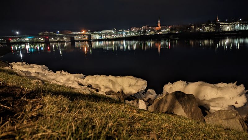 The Penobscot River's Moody Waterfront and Fog