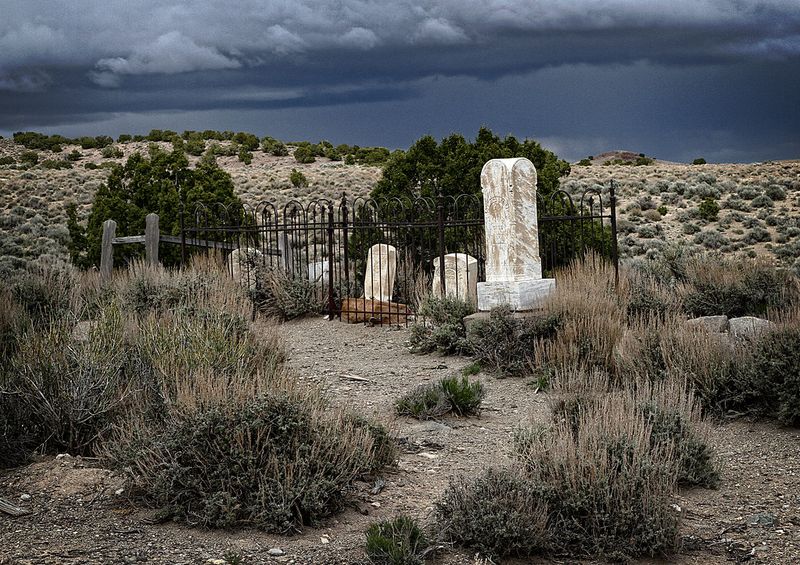 Cemetery On The Hill With A Wide Desert View