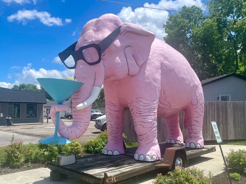 Martini-Drinking Pink Elephant