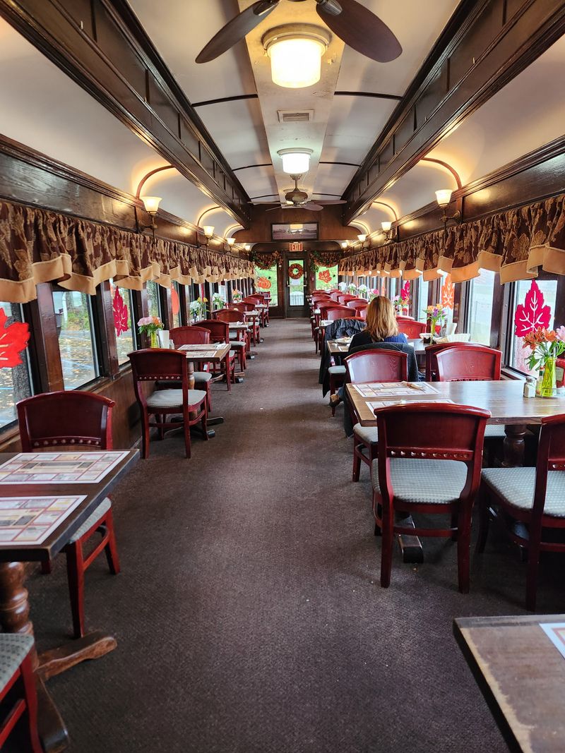 Dining Inside an Authentic 1927 Train Car