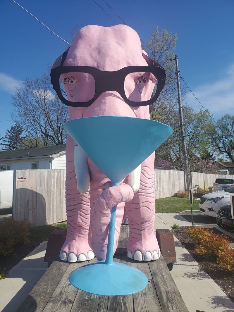Martini-Drinking Pink Elephant