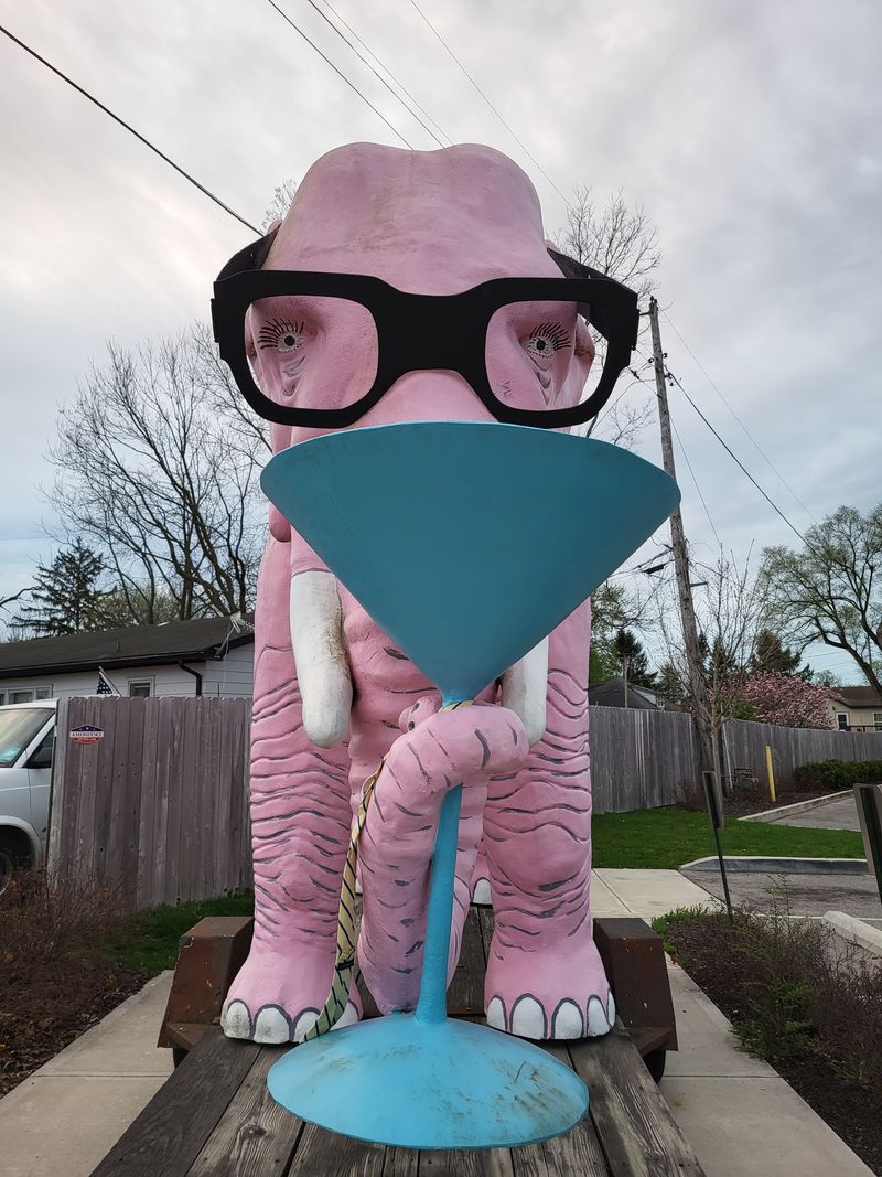 Martini-Drinking Pink Elephant
