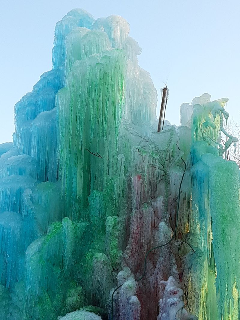 Vibrant Colors Transform the Ice Into a Rainbow Masterpiece