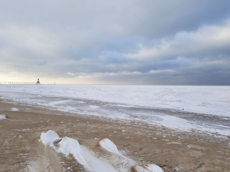 Cold Weather Transforms the Beach Into a Deserted Landscape