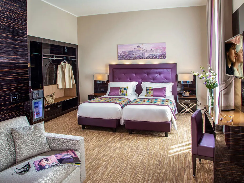 The Viola Room at the Hotel Gioberti near Rome's Termini Station. Photo c. Gioberti Hotel