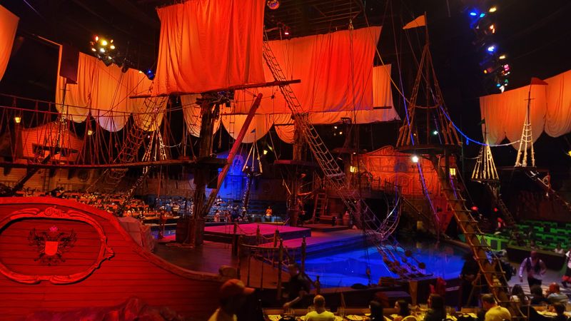 A Full-Scale Ship Anchored Inside The Dining Hall