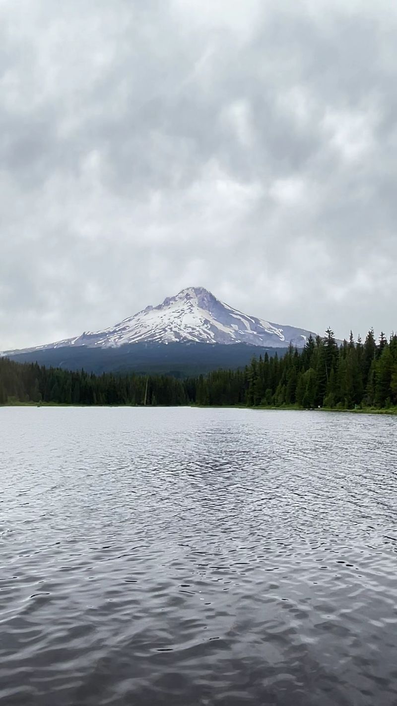 Morning Light And Frozen Shorelines At Trillium Lake