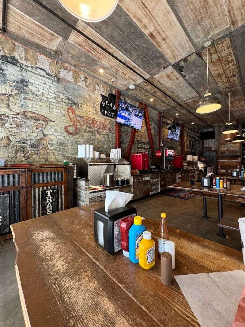 The Fixings Bar With Free Bread, Beans, And Pickles