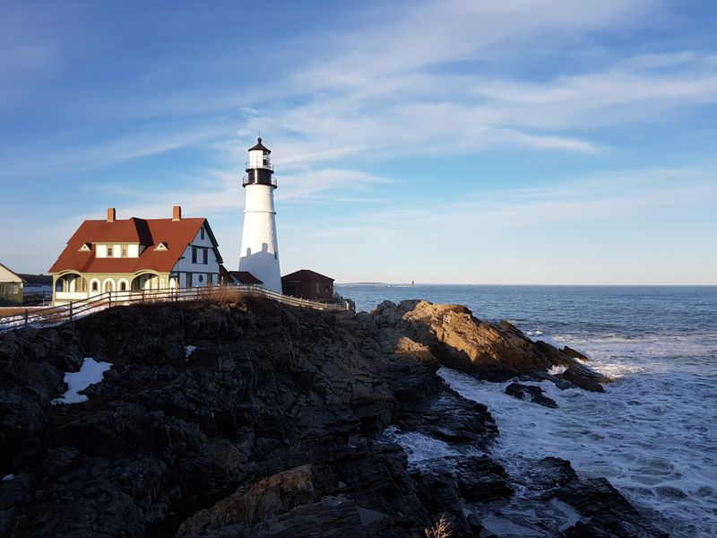Cape Elizabeth Delivers Snowy Cliffs And Ocean Drama
