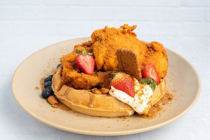 Chicken and Waffles With That Biscoff Twist