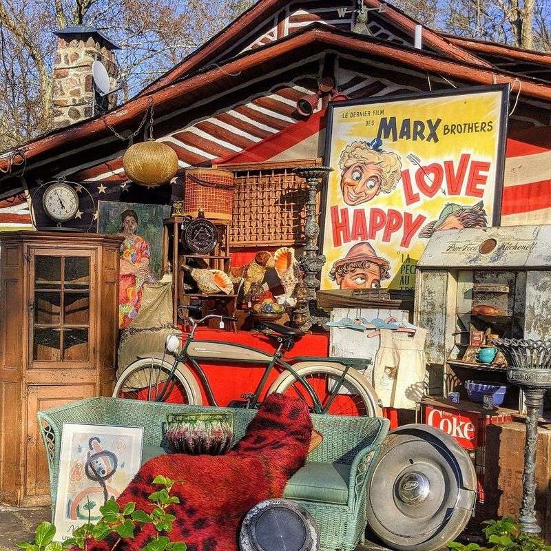 Eclectic Mix of Advertising Signs and Displays