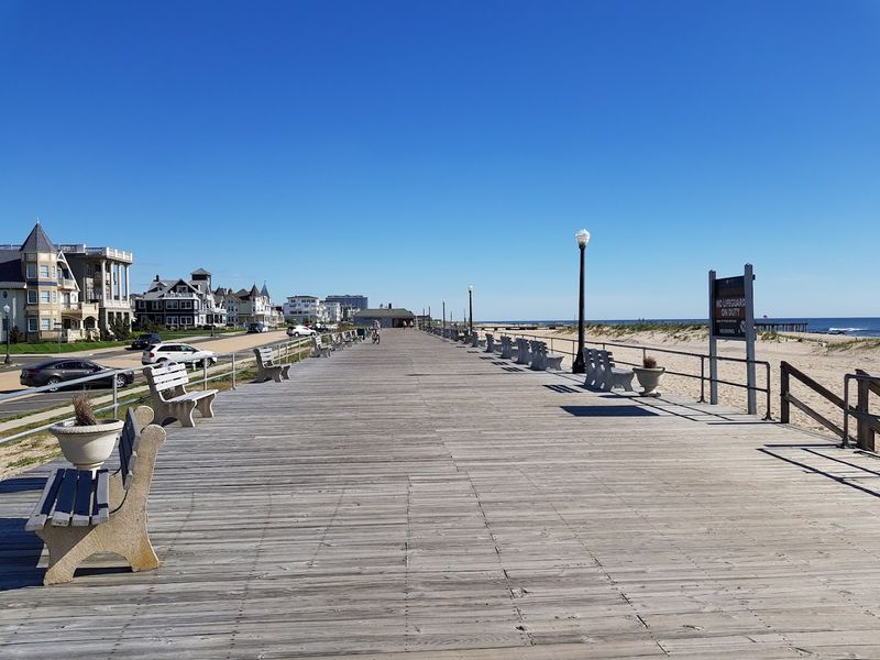 Ocean Grove Beach and the Boardwalk Scene