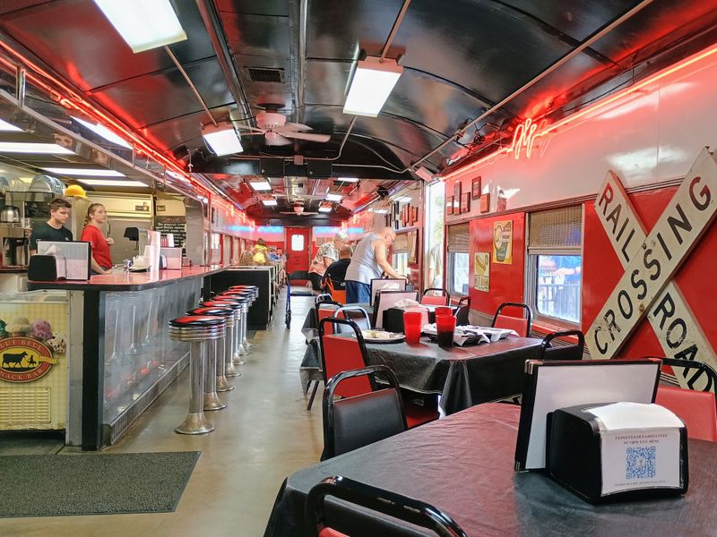 Dining Inside an Authentic Train Car