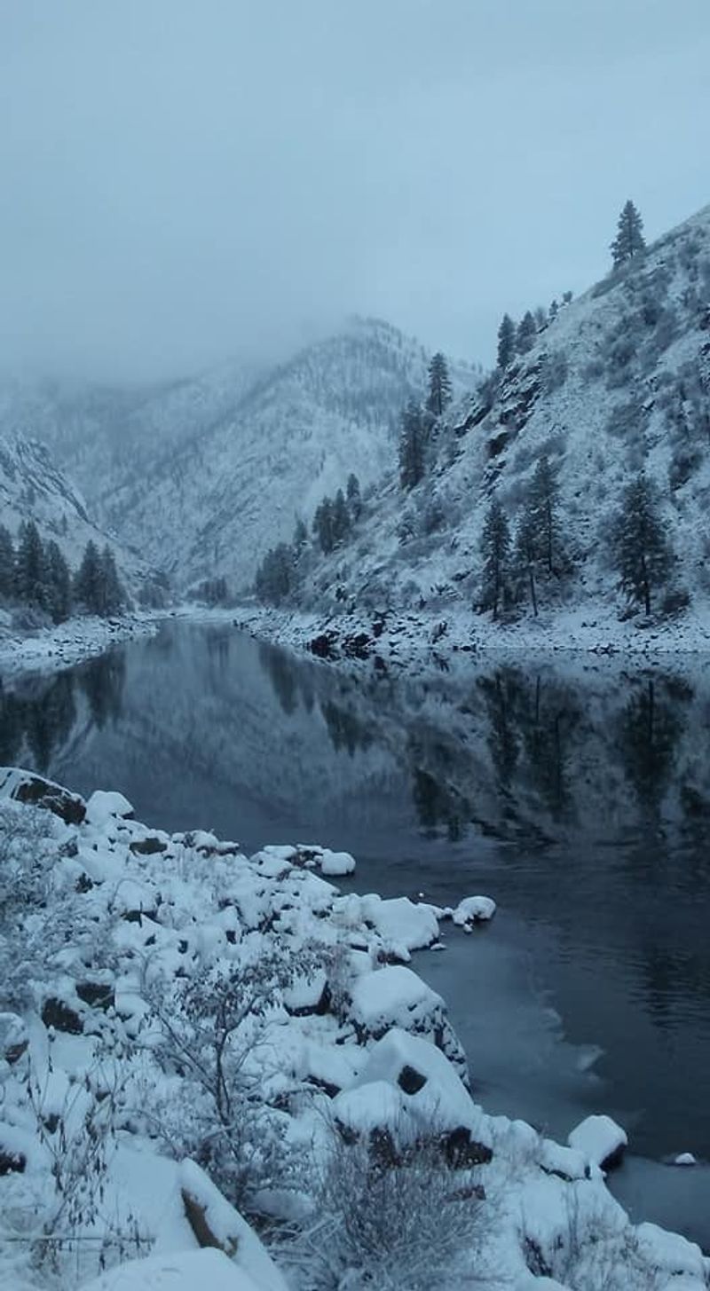 Frozen Rivers And Steam Rising From Nearby Hot Springs