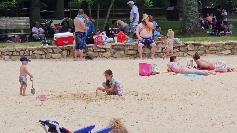 Swimming and the Sandy Beach Scene