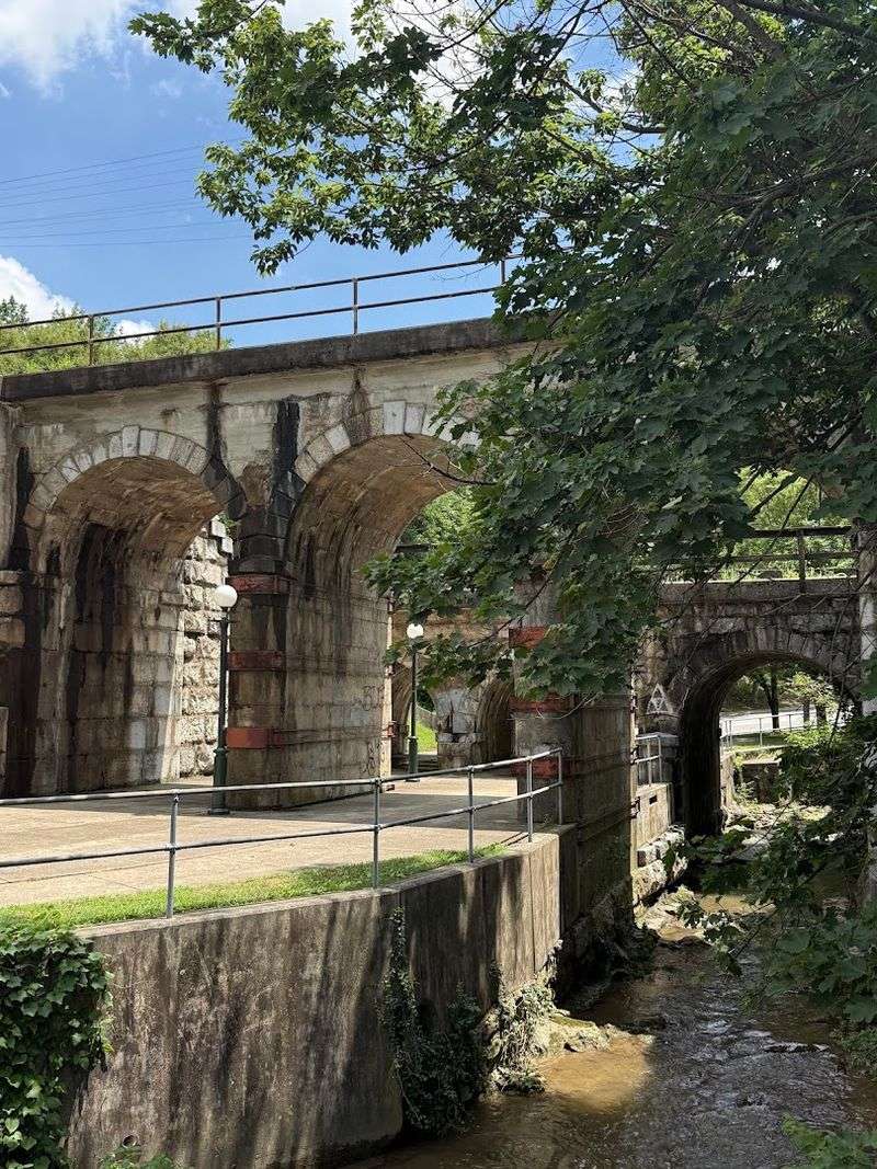 The Outdoor Seating Scene by the Stream